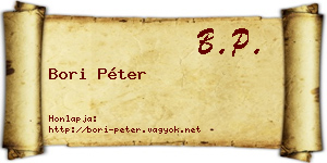 Bori Péter névjegykártya